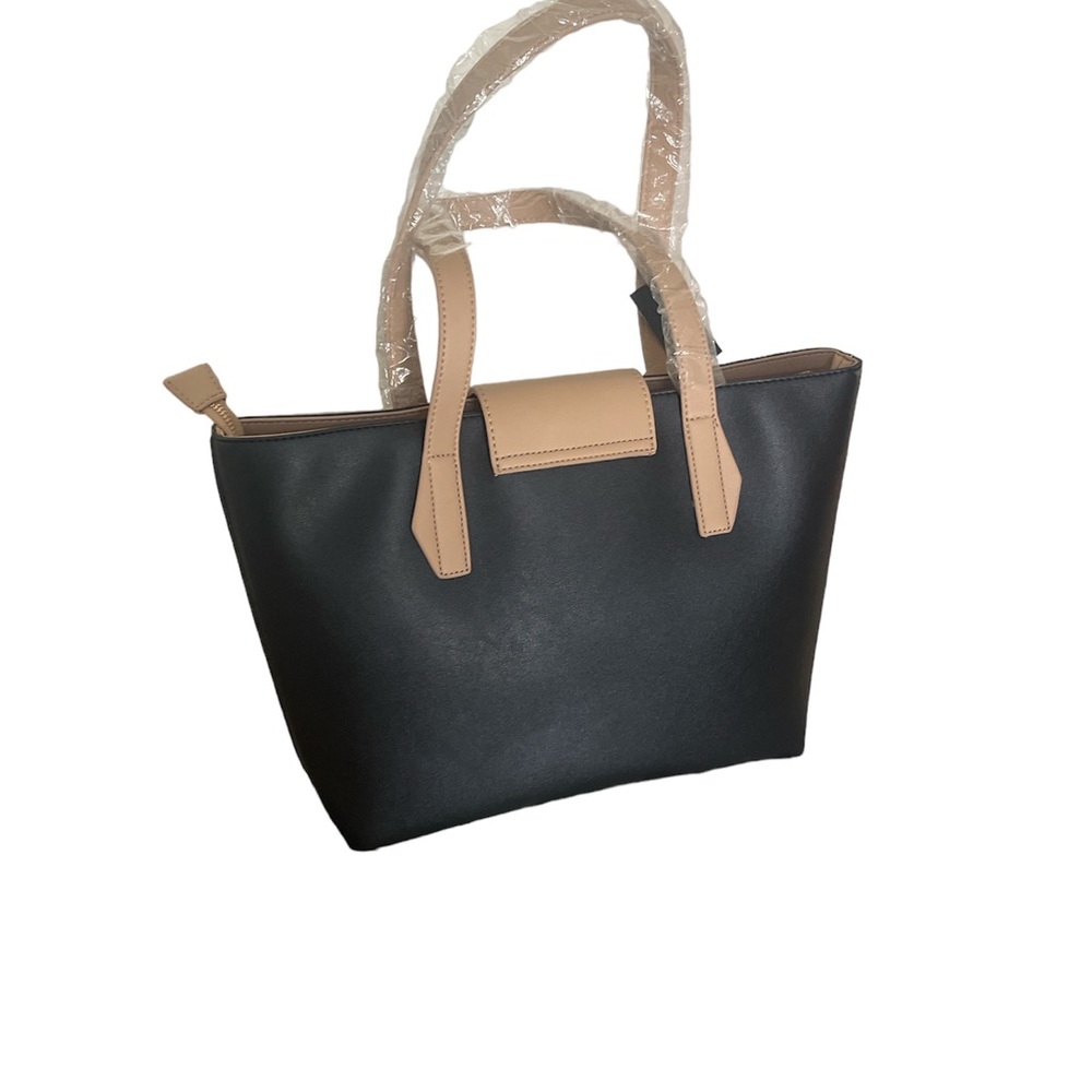 Grab this tote By Bebe Karla 2 tone black & tan faux leather now - Picture 2 of 3
